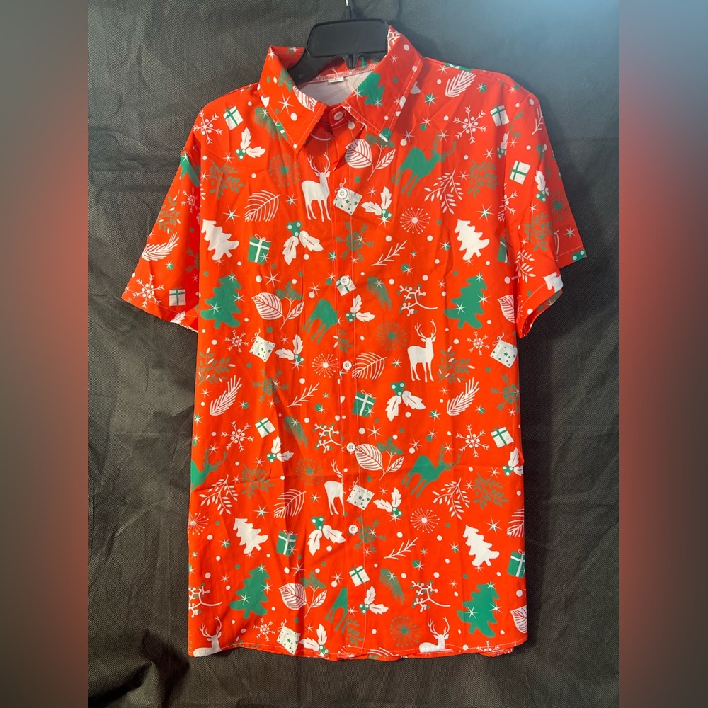 Festive Red and Green Men's Shirt